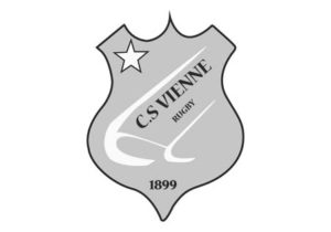 Logo en noir et blanc du CS Vienne Rugby dont la chaudronnerie Marmonier est le partenaire