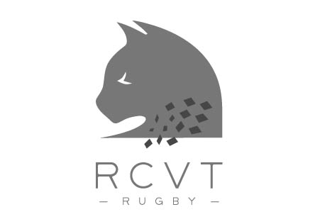 Logo en noir et blanc RCVT Rubgy - Rugby Club des Vallons de la Tour dont la chaudronnerie Marmonier est le partenaire