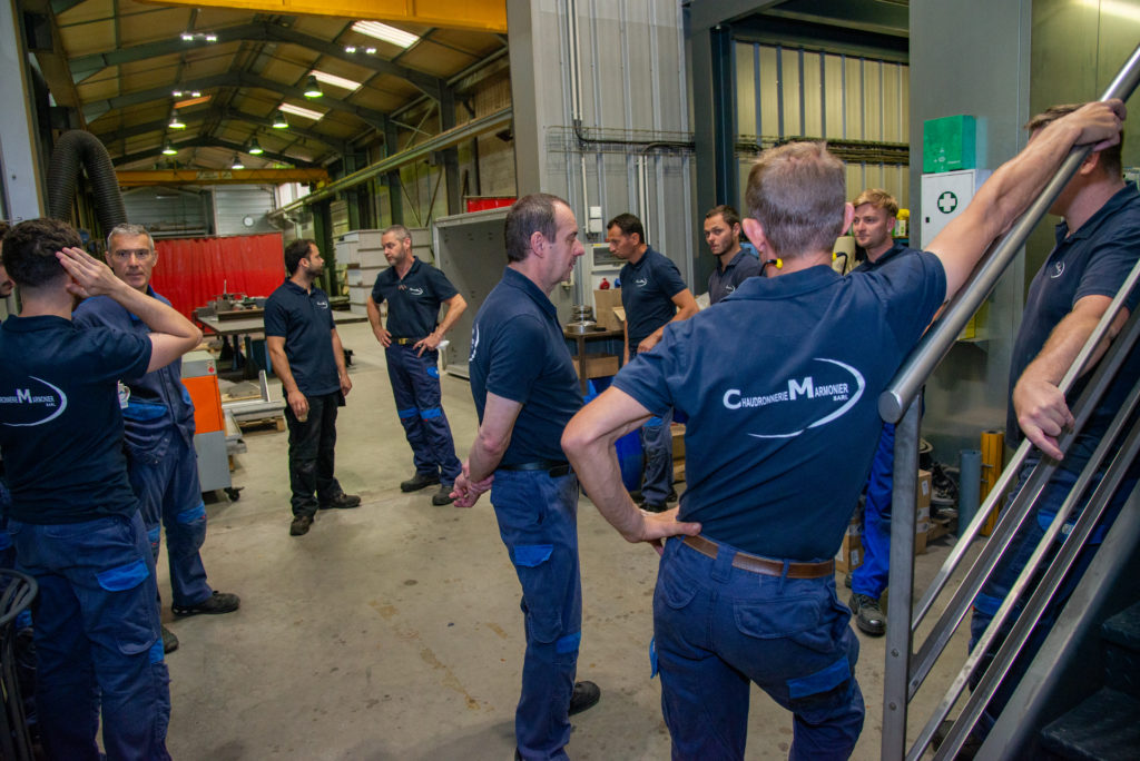 Collaborateurs de la chaudronnerie Marmonier spécialiste de la conception, la fabrication et la maintenance de fours industriels